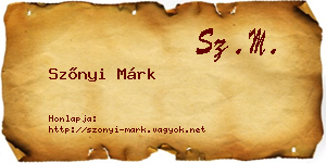 Szőnyi Márk névjegykártya